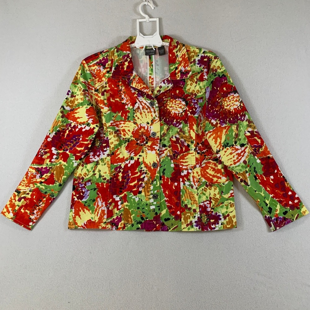 Additions‎ by Chico's Women's Colorful Floral Print Blazer Jacket Size 3 (XL/16)